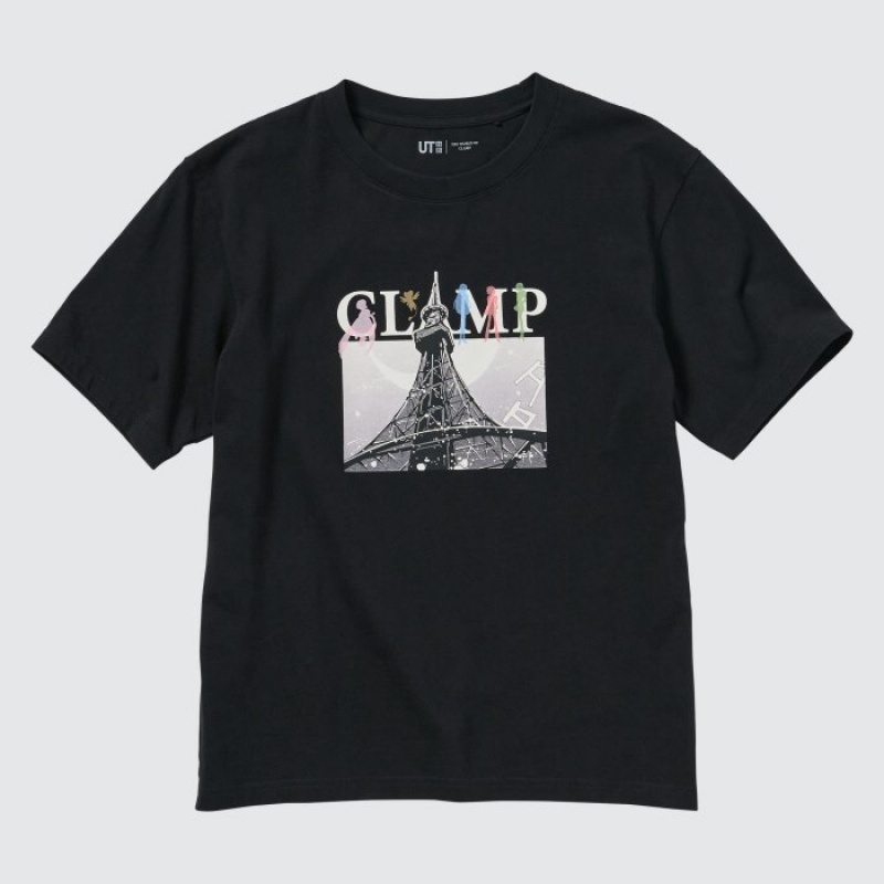 Uniqlo The World of CLAMP UT Short Sleeve レディース Tシャツ 黒 | 8023372