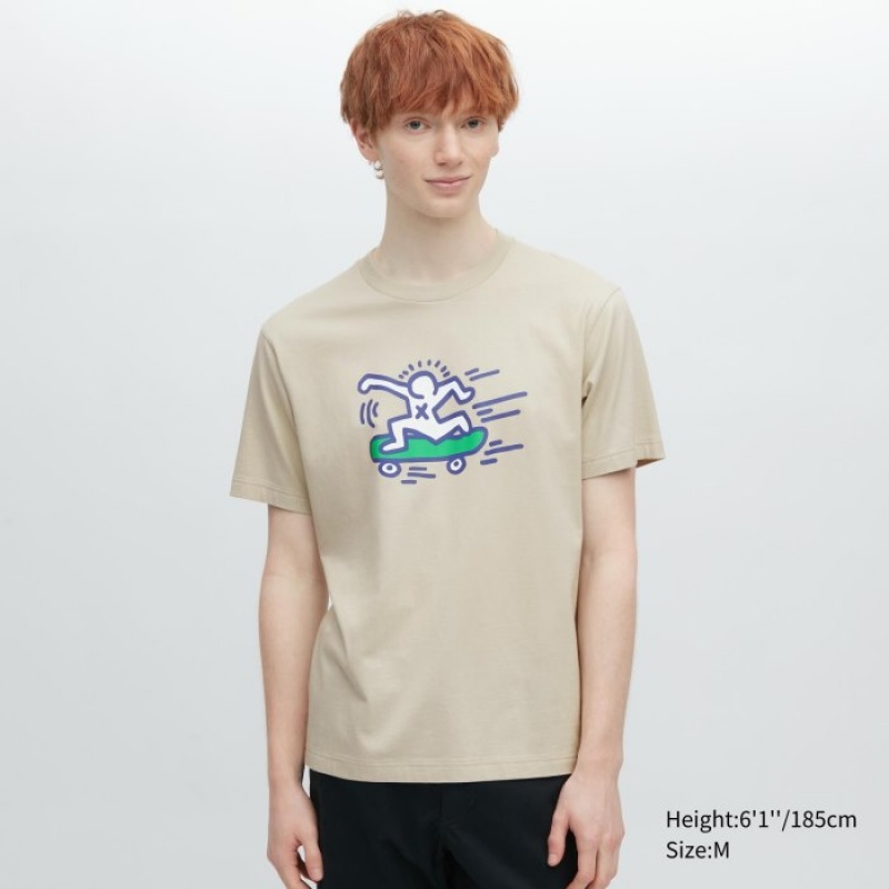 Uniqlo UT Archive UT Short Sleeve Keith Haring レディース Tシャツ ベージュ | 6417187