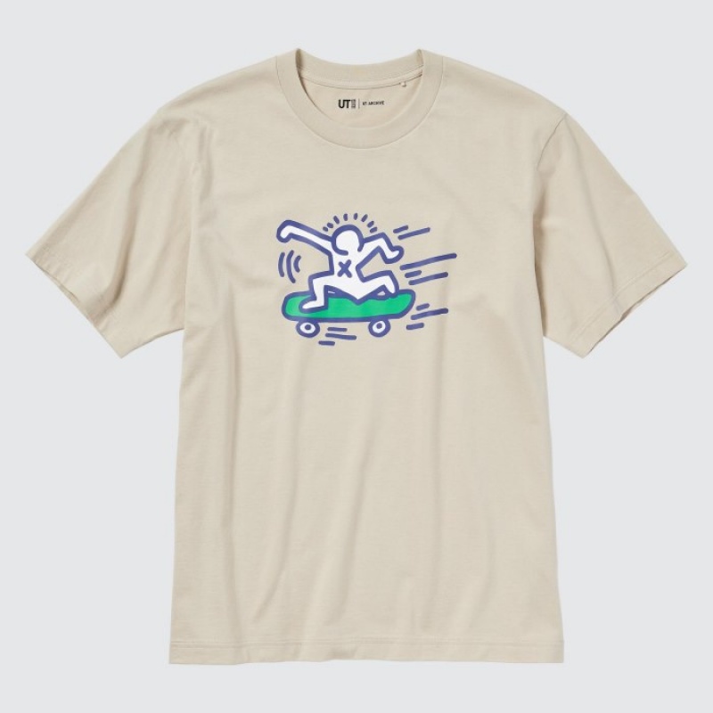 Uniqlo UT Archive UT Short Sleeve Keith Haring レディース Tシャツ ベージュ | 6417187
