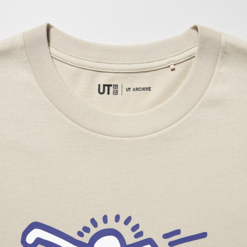 Uniqlo UT Archive UT Short Sleeve Keith Haring レディース Tシャツ ベージュ | 6417187