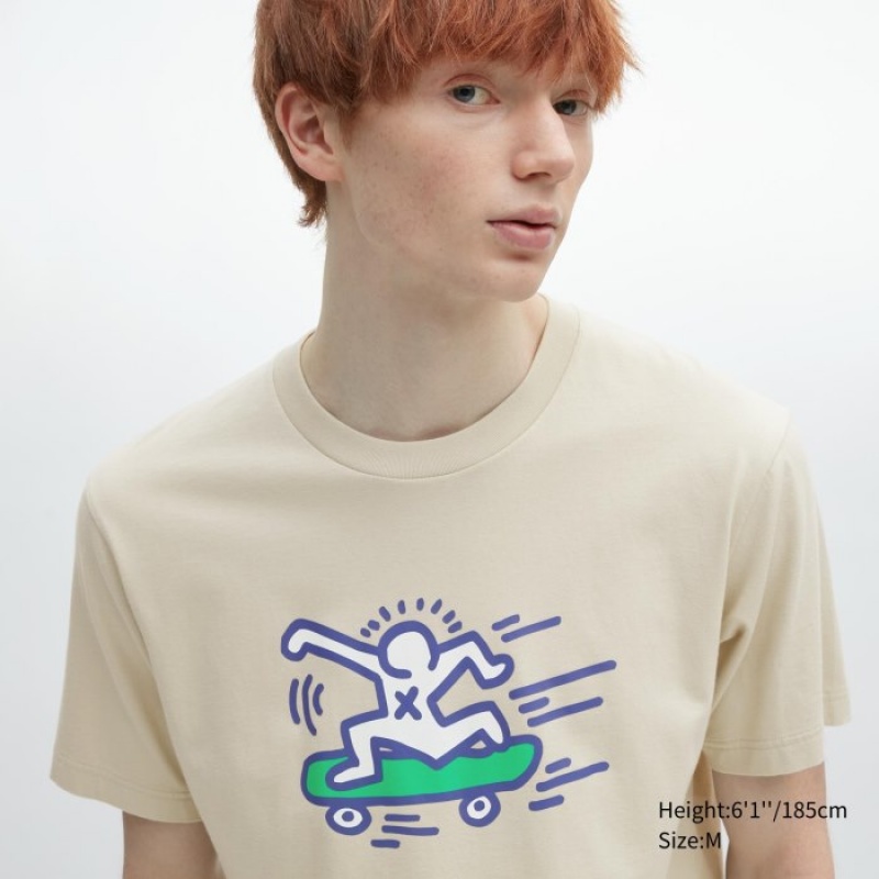 Uniqlo UT Archive UT Short Sleeve Keith Haring レディース Tシャツ ベージュ | 6417187