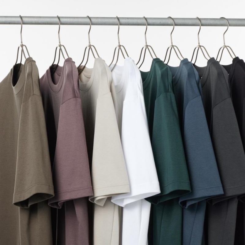 Uniqlo U AIRism Cotton Oversized Crew Neck Half-Sleeve レディース Tシャツ ピンク | 1518190