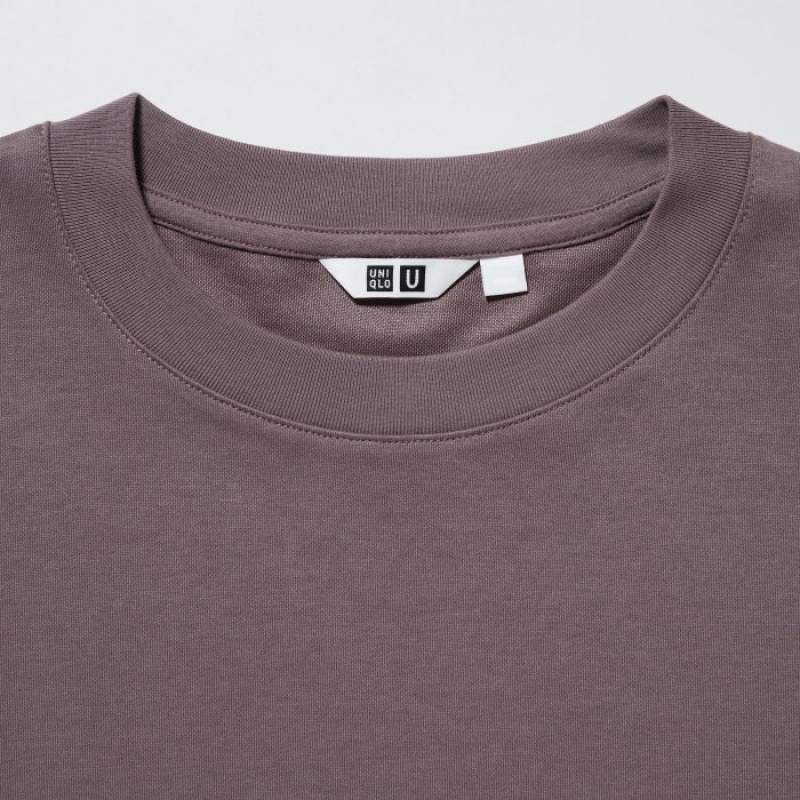 Uniqlo U AIRism Cotton Oversized Crew Neck Half-Sleeve レディース Tシャツ ピンク | 1518190