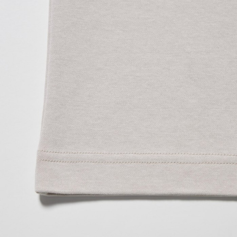 Uniqlo U AIRism Cotton Oversized Crew Neck Half-Sleeve レディース Tシャツ グレー | 8291348