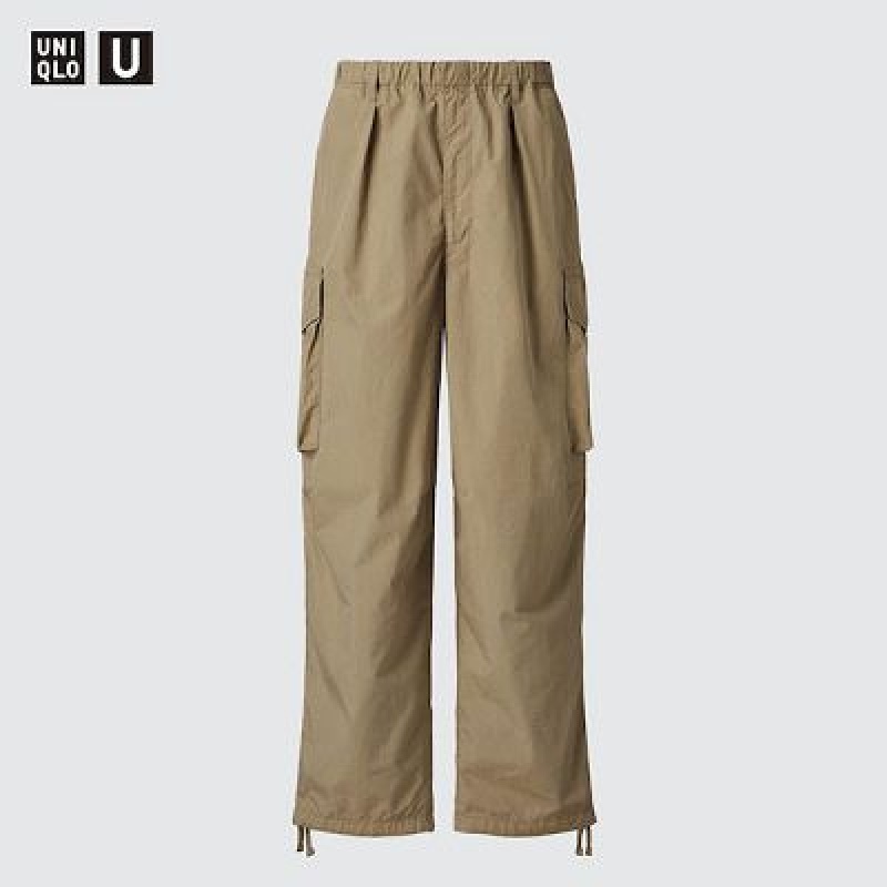 Uniqlo U Wide-Fit Parachute Cargo レディース パンツ ベージュ | 8183427
