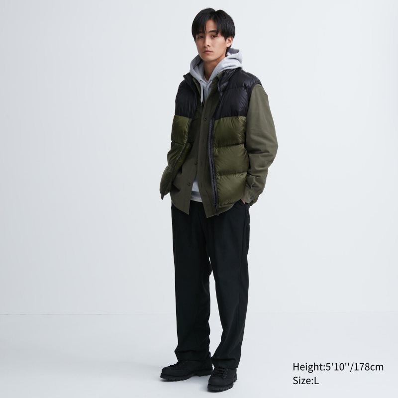Uniqlo Ultra Light Down Color Block メンズ ベスト ブラウン | 8035259