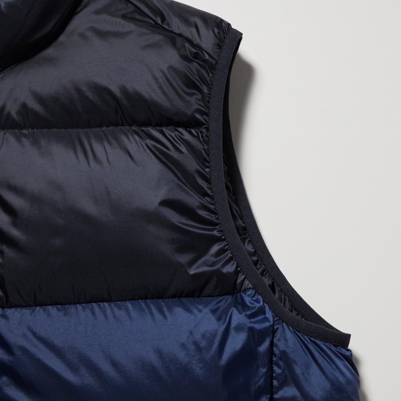 Uniqlo Ultra Light Down Wide Quilt Color Block メンズ ベスト ブラウン | 5378670