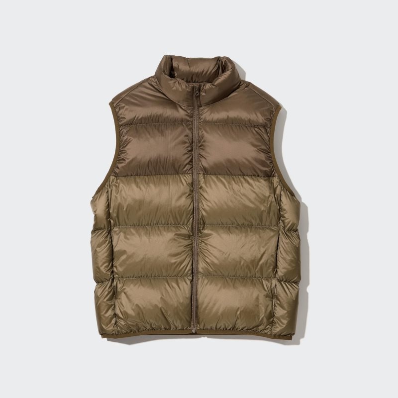 Uniqlo Ultra Light Down Wide Quilt Color Block メンズ ベスト ブラウン | 5378670