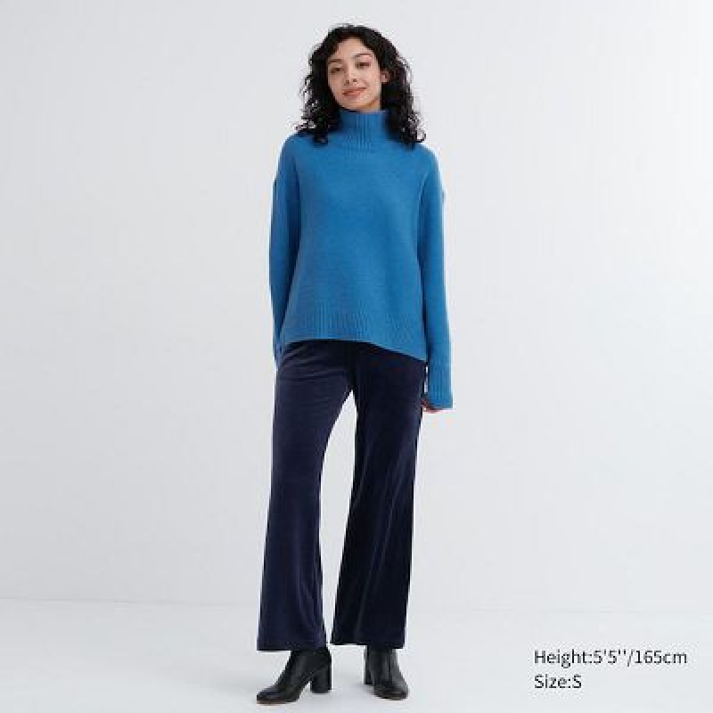 Uniqlo Ultra Stretch Smooth レディース パンツ ネイビー | 4007696