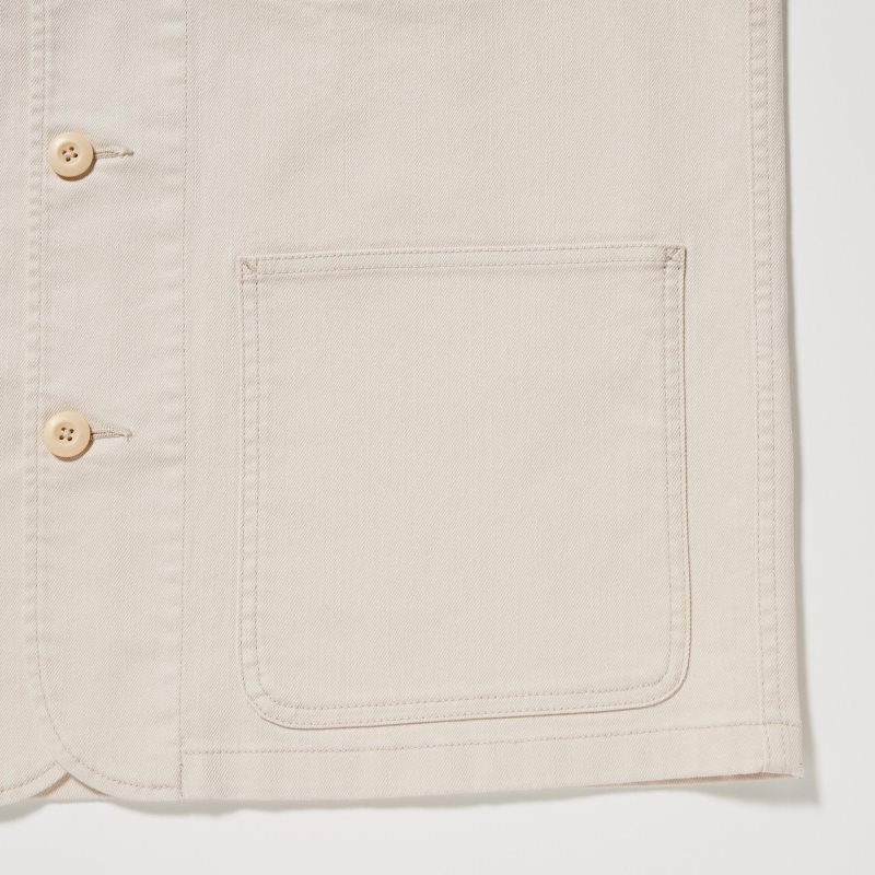 Uniqlo Utility Denim メンズ ジャケット 白 | 71699