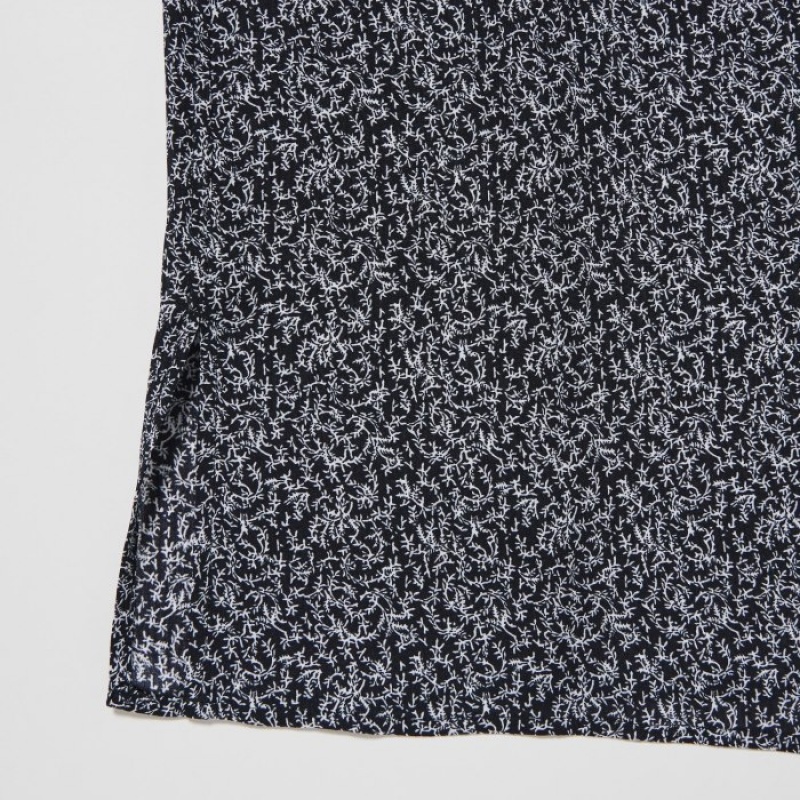 Uniqlo Volume Long-Sleeve レディース ブラウス 黒 | 1506338