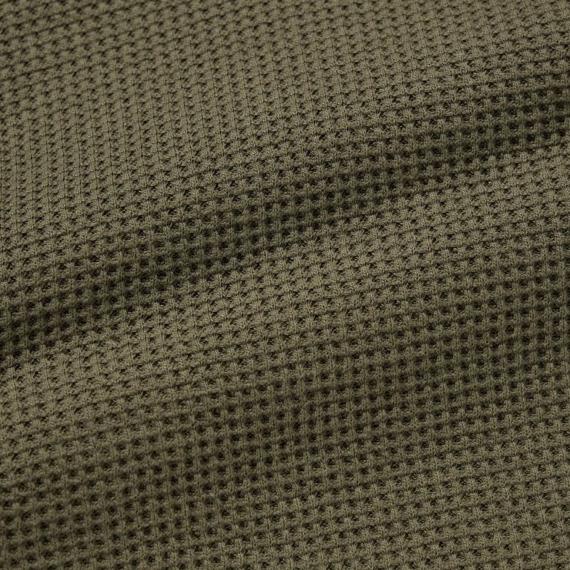Uniqlo Waffle Long-sleeve Henley メンズ Tシャツ 緑 | 4960231