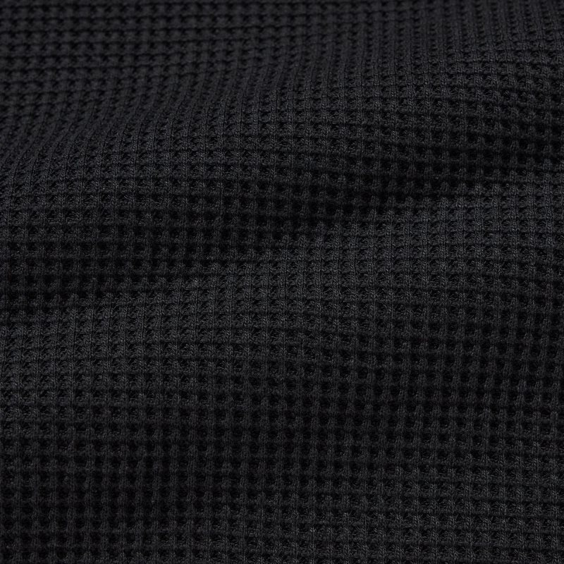 Uniqlo Waffle Long-sleeve Henley メンズ Tシャツ 黒 | 9282570