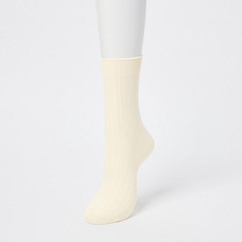 Uniqlo Wide Ribbed (3 Pairs) レディース ソックス 白 | 2335951
