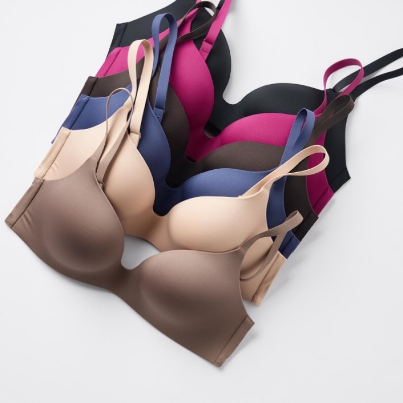 Uniqlo Wireless (3D Hold) レディース ブラ 赤 | 2237539