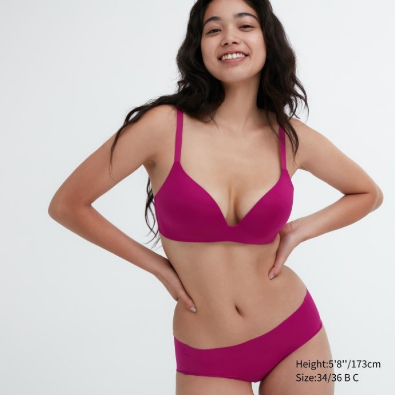Uniqlo Wireless (3D Hold) レディース ブラ 赤 | 2237539