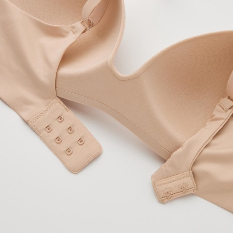 Uniqlo Wireless (3D Hold) レディース ブラ ベージュ | 830664
