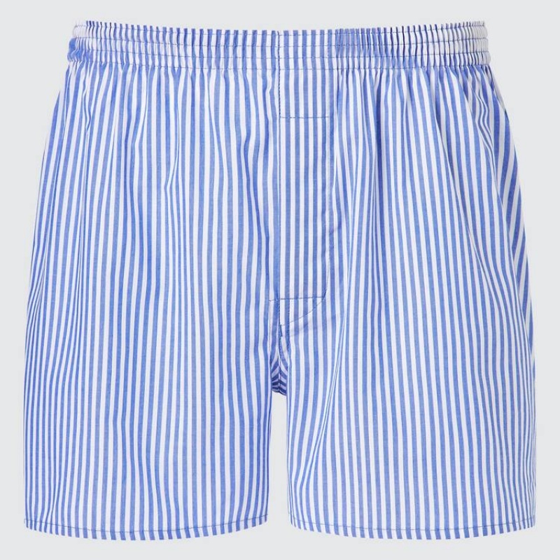 Uniqlo Woven Striped Boxer メンズ ランジェリー 青 | 9674126